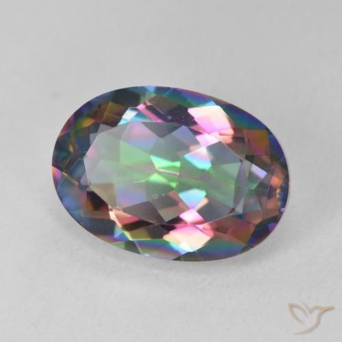 Quartzo Místico Multicolorido Natural 5.64ct, oval, VVS