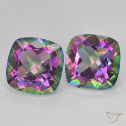 Pedras preciosas de Quartzo Místico Multicolorido natural de 2.81 ct, Almofada, VVS