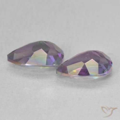 Pedras preciosas de Quartzo Místico Multicolorido natural de 1.26 ct, Formato de pêra, VS