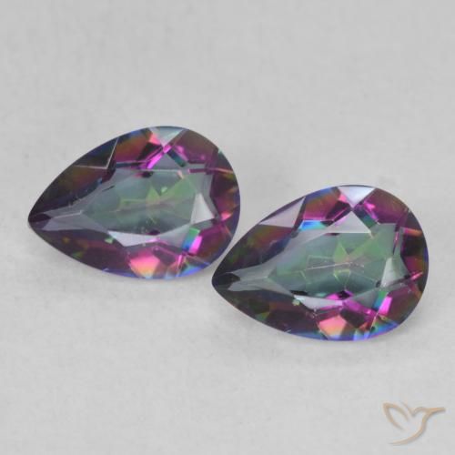 1.22ctw Natural Multicolorido Quartzo Místico, Formato de pêra, VVS-VS
