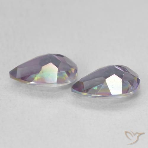 Pedras preciosas de Quartzo Místico Multicolorido natural de 1.22 ct, Formato de pêra, VVS-VS