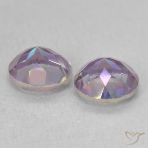 Pedras preciosas de quartzo místico multicolorido natural de 0,90 ct, corte redondo, VS