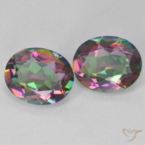 Pedras preciosas de Quartzo Místico Multicolorido natural de 5.93 ct, oval, VVS