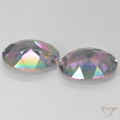 Pedras preciosas de Quartzo Místico Multicolorido natural de 5.93 ct, oval, VVS