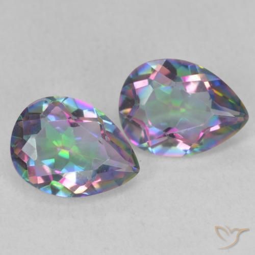 Pedras preciosas de Quartzo Místico Multicolorido natural de 2.09 ct, Formato de pêra, VVS