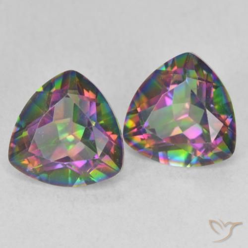 Pedras preciosas de Quartzo Místico Multicolorido natural de 2.17 ct, Trilhão, VVS