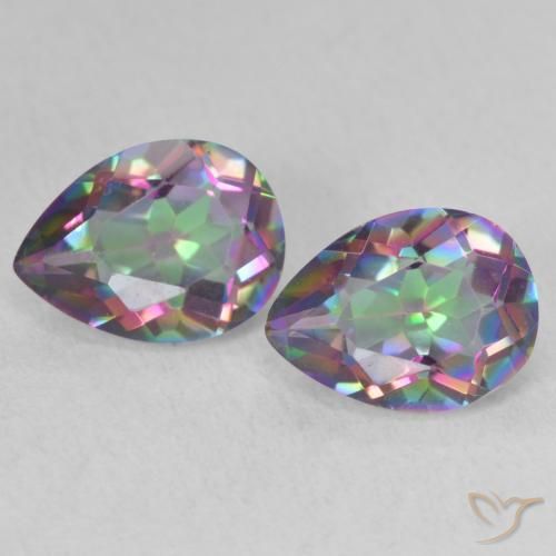 2.19ctw Natural Multicolorido Quartzo Místico, Formato de pêra, VVS