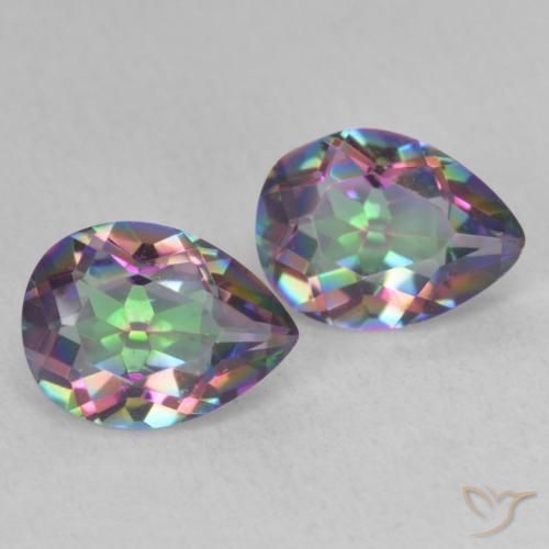 Pedras preciosas de Quartzo Místico Multicolorido natural de 2.19 ct, Formato de pêra, VVS
