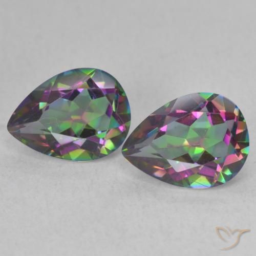 2.12ctw Natural Multicolorido Quartzo Místico, Formato de pêra, VVS
