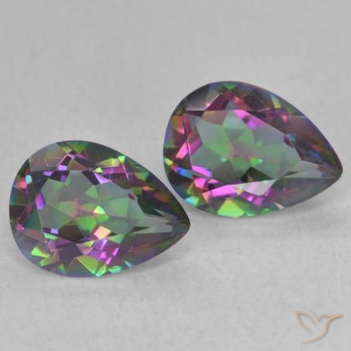 Pedras preciosas de Quartzo Místico Multicolorido natural de 2.12 ct, Formato de pêra, VVS