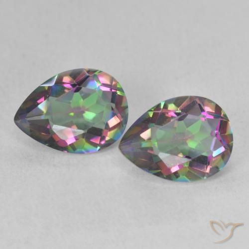 2.27ctw Natural Multicolorido Quartzo Místico, Formato de pêra, VVS