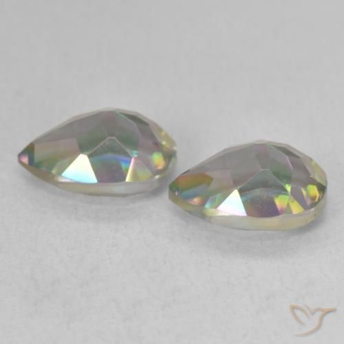 Pedras preciosas de Quartzo Místico Multicolorido natural de 2.27 ct, Formato de pêra, VVS