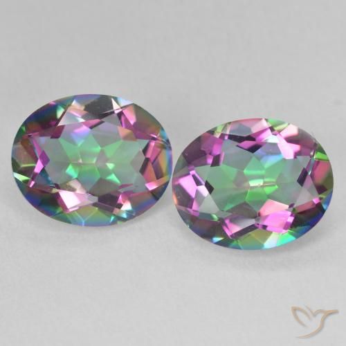 6.11ctw Natural Multicolorido Quartzo Místico, oval, VVS-VS