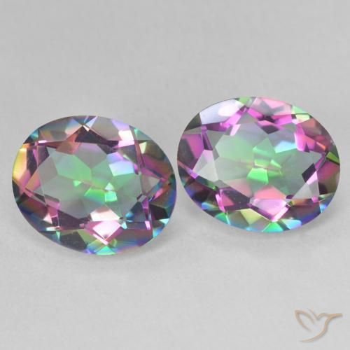 Pedras preciosas de Quartzo Místico Multicolorido natural de 6.11 ct, oval, VVS-VS