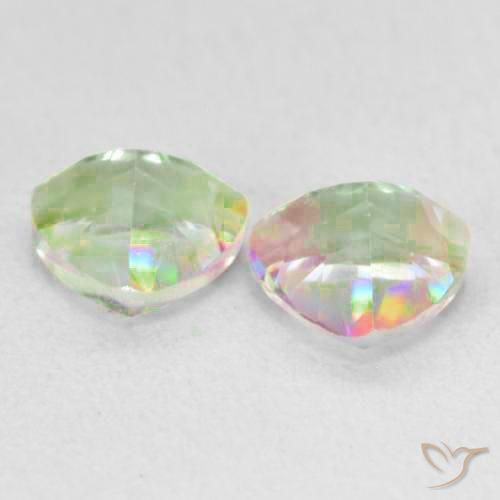 Pedras preciosas de Quartzo Místico Multicolorido natural de 1.48 ct, Trilhão, VVS-VS