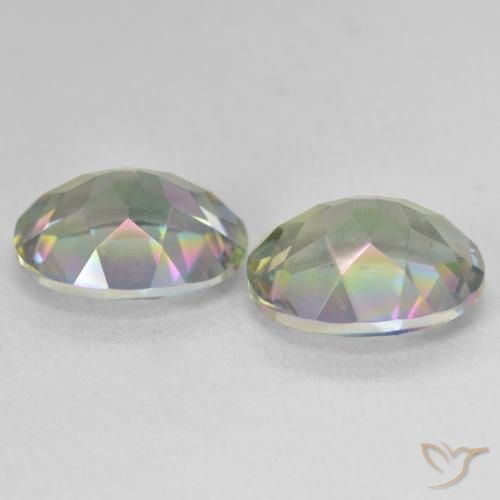 Pedras preciosas de Quartzo Místico Multicolorido natural de 6.90 ct, oval, VVS-VS