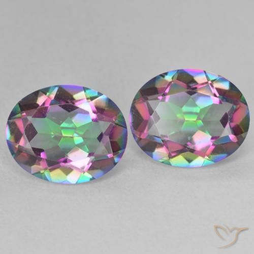 Pedras preciosas de Quartzo Místico Multicolorido natural de 6.02 ct, oval, VVS-VS