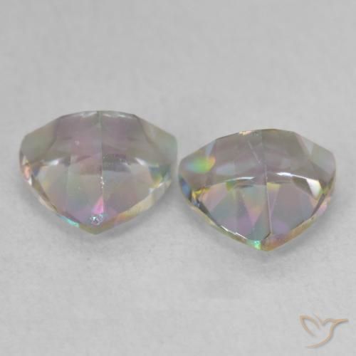 Pedras preciosas de Quartzo Místico Multicolorido natural de 1.47 ct, Trilhão, VVS-VS