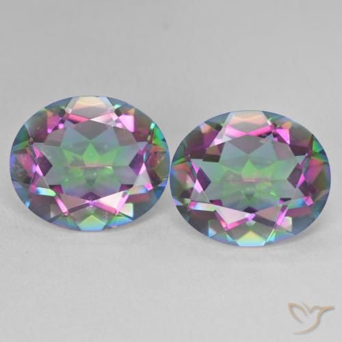10.86ctw Natural Multicolorido Quartzo Místico, oval, VVS-VS