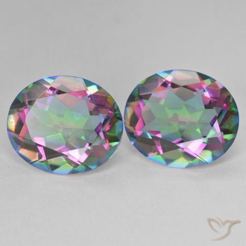 Pedras preciosas de Quartzo Místico Multicolorido natural de 10.86 ct, oval, VVS-VS