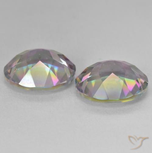 Pedras preciosas de Quartzo Místico Multicolorido natural de 10.86 ct, oval, VVS-VS