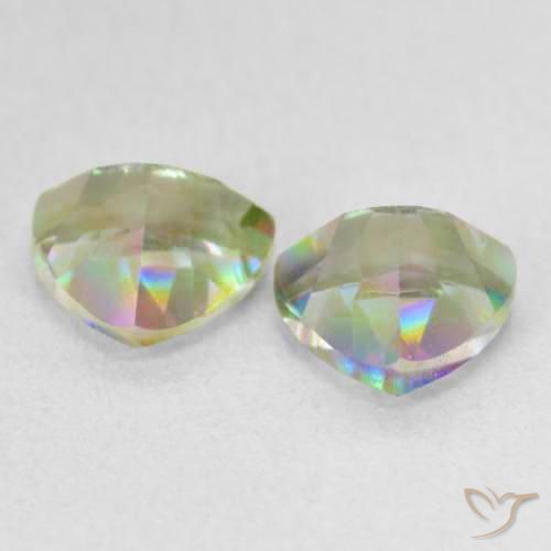 Pedras preciosas de Quartzo Místico Multicolorido natural de 1.52 ct, Trilhão, VVS-VS