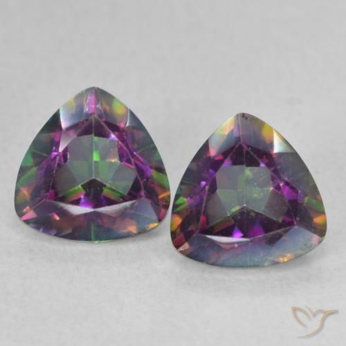 Pedras preciosas de Quartzo Místico Multicolorido natural de 1.51 ct, Trilhão, VVS-VS
