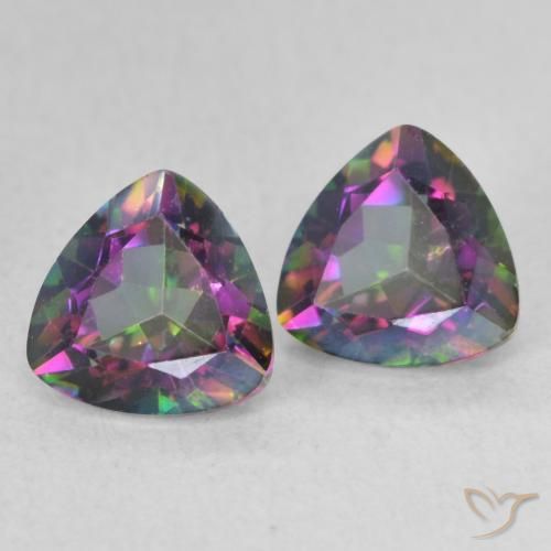 Pedras preciosas de Quartzo Místico Multicolorido natural de 1.51 ct, Trilhão, VVS-VS