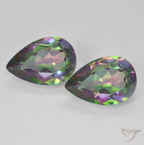 5.87ctw Natural Multicolorido Quartzo Místico, Formato de pêra, VVS-VS
