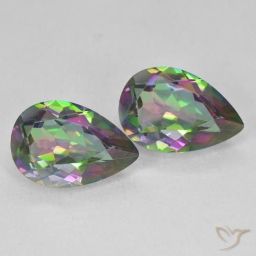 Pedras preciosas de Quartzo Místico Multicolorido natural de 5.87 ct, Formato de pêra, VVS-VS