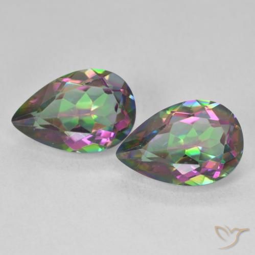 5.93ctw Natural Multicolorido Quartzo Místico, Formato de pêra, VVS-VS
