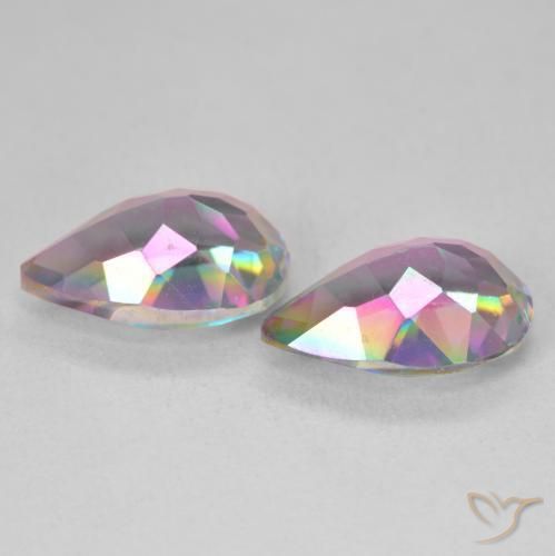 Pedras preciosas de Quartzo Místico Multicolorido natural de 5.95 ct, Formato de pêra, VVS