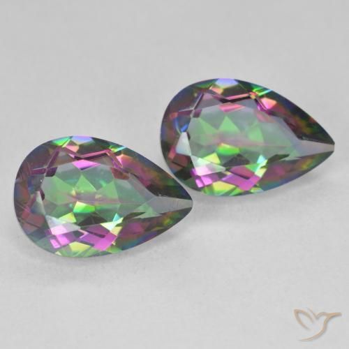 Pedras preciosas de Quartzo Místico Multicolorido natural de 5.81 ct, Formato de pêra, VVS-VS