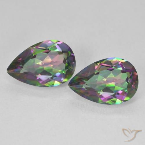 5.78ctw Natural Multicolorido Quartzo Místico, Formato de pêra, VVS