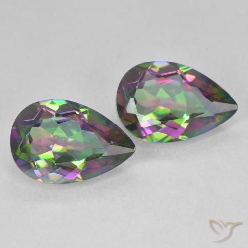 Pedras preciosas de Quartzo Místico Multicolorido natural de 5.78 ct, Formato de pêra, VVS