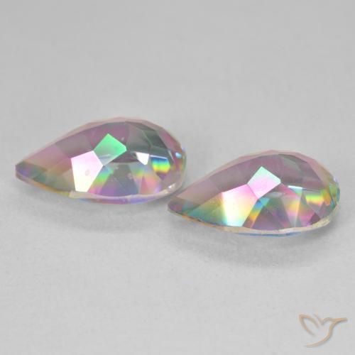 Pedras preciosas de Quartzo Místico Multicolorido natural de 5.78 ct, Formato de pêra, VVS