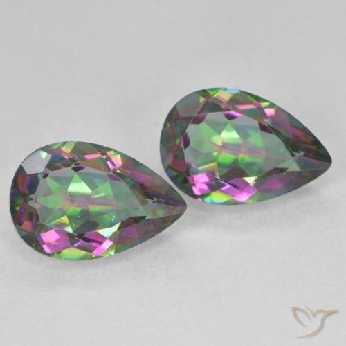 Pedras preciosas de Quartzo Místico Multicolorido natural de 6.09 ct, Formato de pêra, VVS