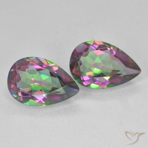 Pedras preciosas de Quartzo Místico Multicolorido natural de 5.95 ct, Formato de pêra, VVS