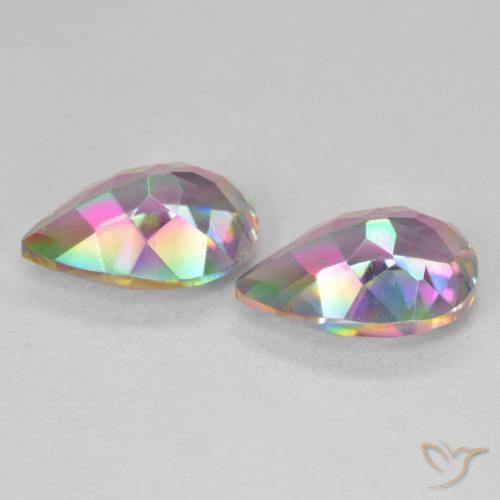 Pedras preciosas de Quartzo Místico Multicolorido natural de 5.95 ct, Formato de pêra, VVS