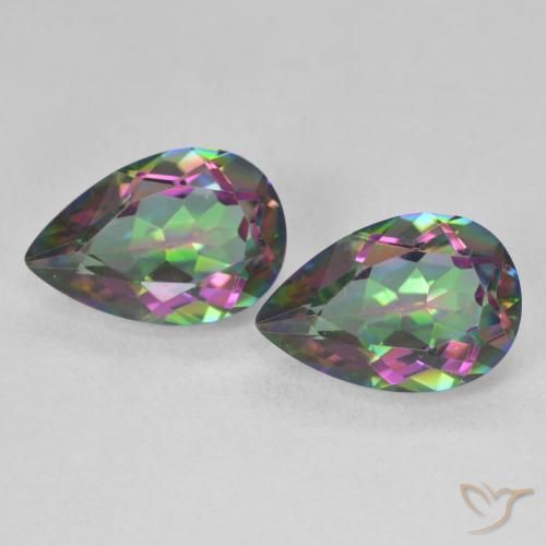 5.82ctw Natural Multicolorido Quartzo Místico, Formato de pêra, VVS