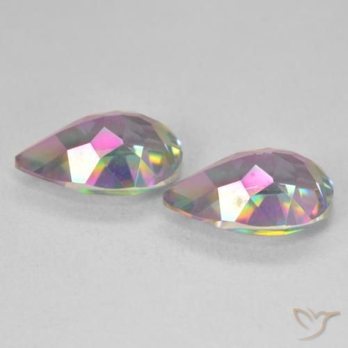 Pedras preciosas de Quartzo Místico Multicolorido natural de 5.82 ct, Formato de pêra, VVS