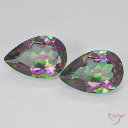 5.79ctw Natural Multicolorido Quartzo Místico, Formato de pêra, VVS-VS
