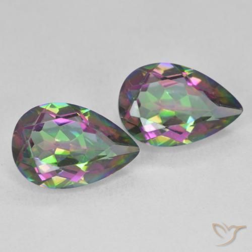 Pedras preciosas de Quartzo Místico Multicolorido natural de 5.79 ct, Formato de pêra, VVS-VS