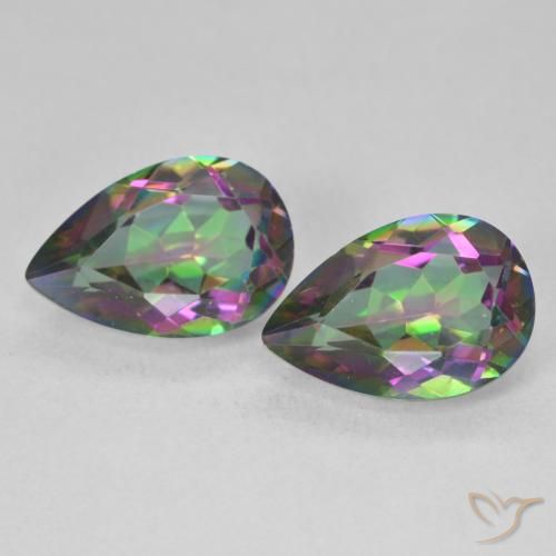 6.02ctw Natural Multicolorido Quartzo Místico, Formato de pêra, VVS-VS