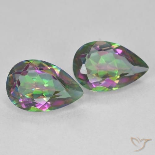 Pedras preciosas de Quartzo Místico Multicolorido natural de 6.02 ct, Formato de pêra, VVS-VS