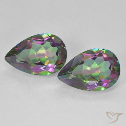 6.03ctw Natural Multicolorido Quartzo Místico, Formato de pêra, VVS-VS