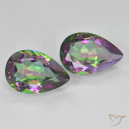Pedras preciosas de Quartzo Místico Multicolorido natural de 6.03 ct, Formato de pêra, VVS-VS