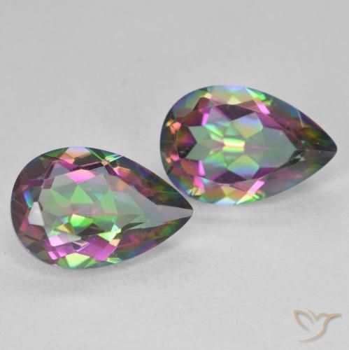 Pedras preciosas de Quartzo Místico Multicolorido natural de 5.73 ct, Formato de pêra, VVS-VS