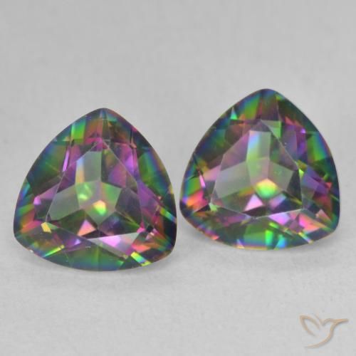 Pedras preciosas de Quartzo Místico Multicolorido natural de 2.24 ct, Trilhão, VVS
