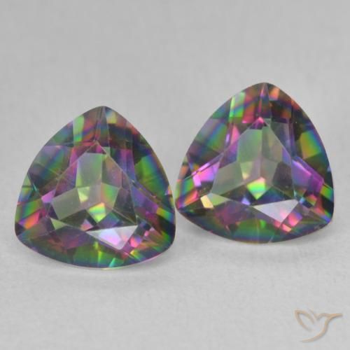 Pedras preciosas de Quartzo Místico Multicolorido natural de 2.26 ct, Trilhão, VVS
